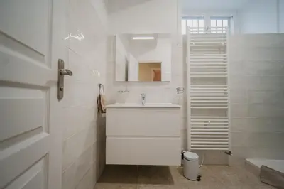 Salle de bains dans l'établissement Gîtes Fixey 1 et 2