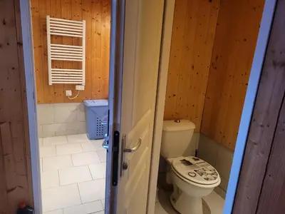 Salle de bains dans l'établissement Au repos près du lac