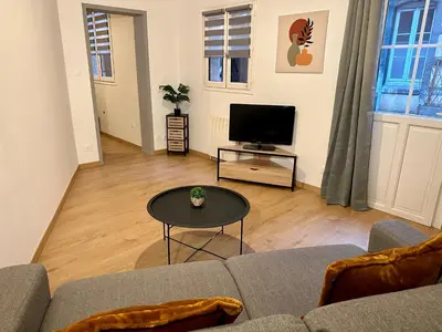 Télévision ou salle de divertissement dans l'établissement Le Nid Dijonnais