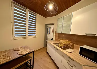 Cuisine ou kitchenette dans l'établissement Le Nid Dijonnais