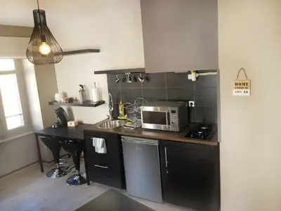 Cuisine ou kitchenette dans l'établissement Charmant studio au cœur de Dijon