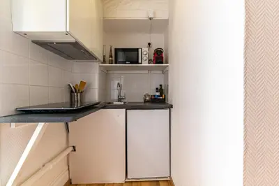 Cuisine ou kitchenette dans l'établissement Le STUDIO 2