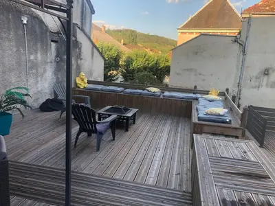 Vue générale sur la montagne ou vue sur la montagne depuis la maison de vacances