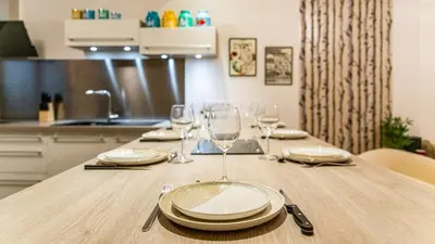 Cuisine ou kitchenette dans l'établissement La Maison Mercier