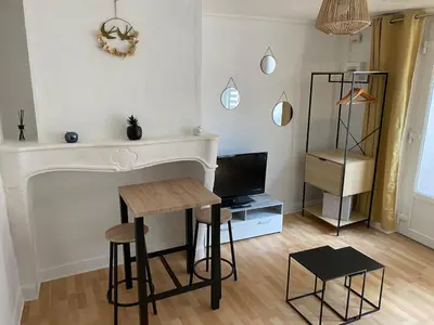 Télévision ou salle de divertissement dans l'établissement Joli studio centre ville de Dole