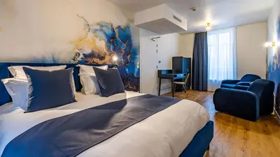 Un ou plusieurs lits dans un hébergement de l'établissement Solstice Beaune - Hôtel et Terroir