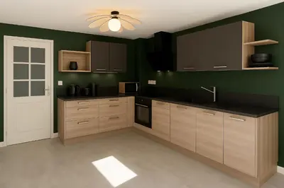 Cuisine ou kitchenette dans l'établissement La maison du canal