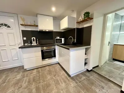 Cuisine ou kitchenette dans l'établissement L'Authentique Centre &Gare