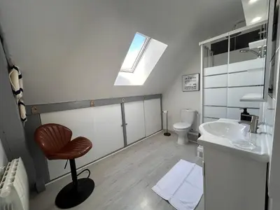 Salle de bains dans l'établissement Maison de vacances avec terrasse - 6 personnes