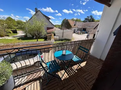 Balcon ou terrasse dans l'établissement Maison de vacances avec terrasse - 6 personnes