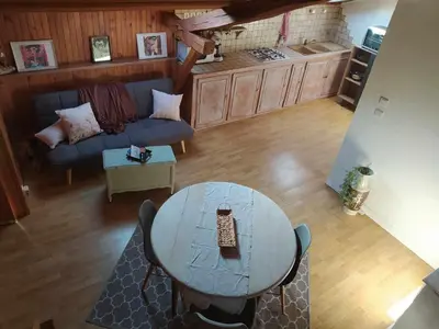 Cuisine ou kitchenette dans l'établissement Le Loft