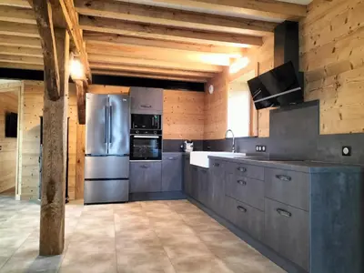 Cuisine ou kitchenette dans l'établissement Gîte de Frouges