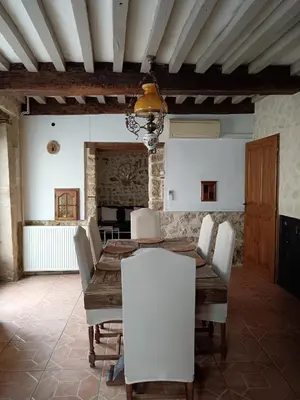Coin salon dans l'établissement Maison au bord de l'eau