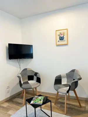 Télévision ou salle de divertissement dans l'établissement Studio paisible en Morvan