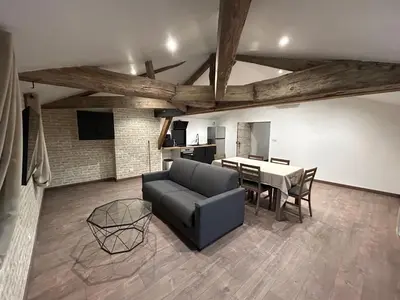 Télévision ou salle de divertissement dans l'établissement Le Clos des Cadots - Apt 2ème Sud