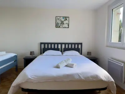 Un ou plusieurs lits dans un hébergement de l'établissement Chalet Panoramique