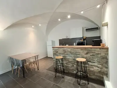 Cuisine ou kitchenette dans l'établissement JUR'Atypique