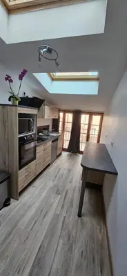 Cuisine ou kitchenette dans l'établissement L'appart des vignes