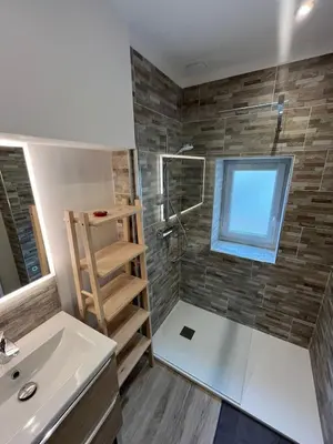 Salle de bains dans l'établissement L'appart des vignes