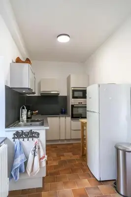 Cuisine ou kitchenette dans l'établissement Gîte des Pommiers