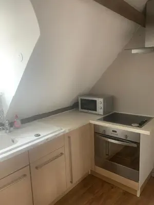Cuisine ou kitchenette dans l'établissement Le Saint Georges
