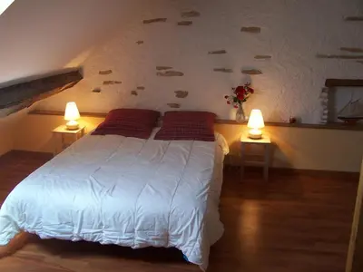 Un ou plusieurs lits dans un hébergement de l'établissement Gîte au calme