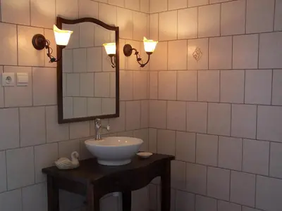 Salle de bains dans l'établissement Gîte au calme