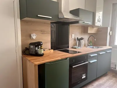 Cuisine ou kitchenette dans l'établissement Appartement Coeur du Creusot