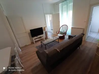 Télévision ou salle de divertissement dans l'établissement Appartement familial Fleur de coton - centre-ville