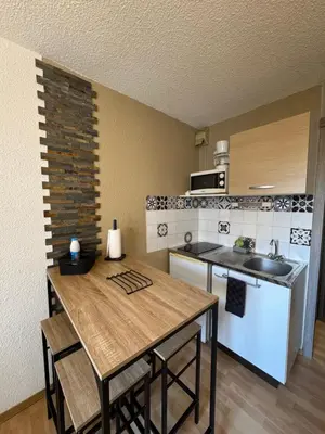 Cuisine ou kitchenette dans l'établissement Les Logis de Paray - App 224