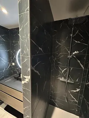 Salle de bains dans l'établissement Luxueux appartement avec jacuzzi dans le centre de Macon ,snacking et cadeau