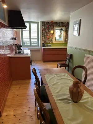 Cuisine ou kitchenette dans l'établissement Le Relais de Paulette et Gaston