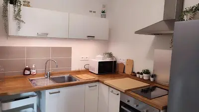 Cuisine ou kitchenette dans l'établissement L'AlcÔve
