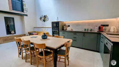 Cuisine ou kitchenette dans l'établissement Le coin caché