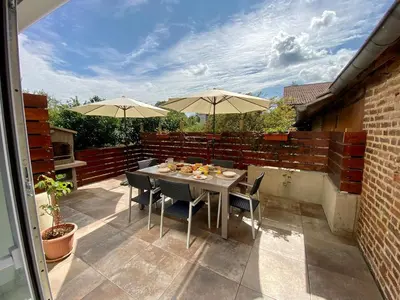 Balcon ou terrasse dans l'établissement Magnifique maison de village
