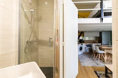 Salle de bains dans l'établissement Duplex proche de la cité de la gastronomie