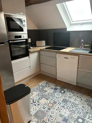 Cuisine ou kitchenette dans l'établissement Maison des tilleuls