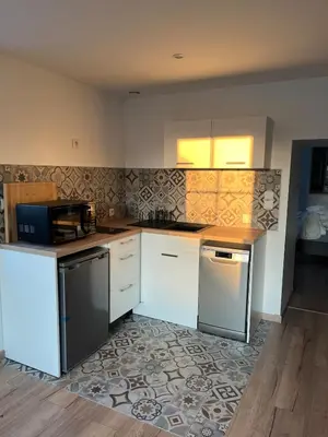 Cuisine ou kitchenette dans l'établissement Au creux des marmites