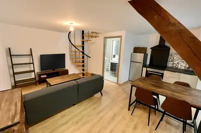 Télévision ou salle de divertissement dans l'établissement Luxury Duplex Auxonne Center