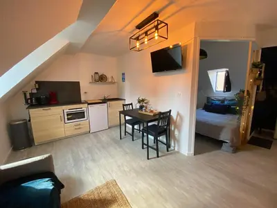 Cuisine ou kitchenette dans l'établissement Chez Denise, Studio Cosy au centre-ville