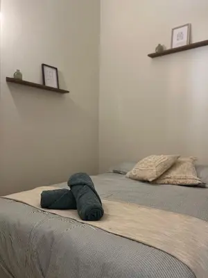 Un ou plusieurs lits dans un hébergement de l'établissement Appartement 6 personnes Paray-le-monial