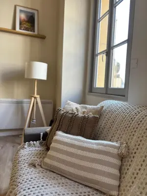 Un ou plusieurs lits dans un hébergement de l'établissement Appartement 6 personnes Paray-le-monial