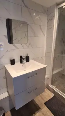 Salle de bains dans l'établissement Joli appartement proche place Wilson - centre