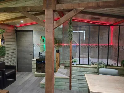 Coin salon dans l'établissement Le chalet de vénus