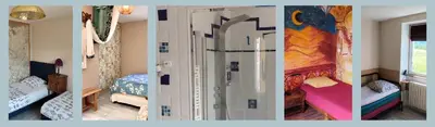 Un ou plusieurs lits dans un hébergement de l'établissement Groovy Room - Gîte les Zazous