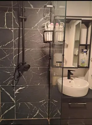 Salle de bains dans l'établissement Appartement T4 Dijon proche Tram et bus 4ème étage