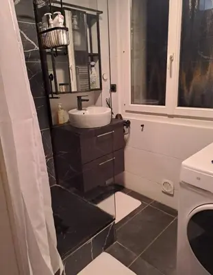 Salle de bains dans l'établissement Appartement T4 Dijon proche Tram et bus 4ème étage