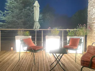 Balcon ou terrasse dans l'établissement Maison Coucou gite 2,4 pers