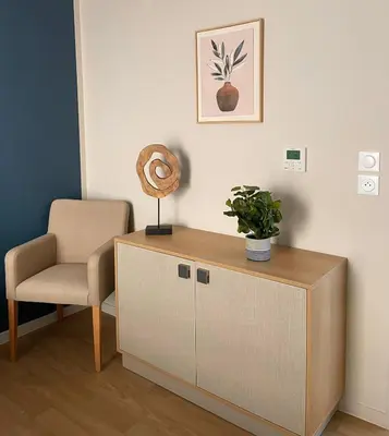 Coin salon dans l'établissement Zenao Appart'hôtels Mâcon