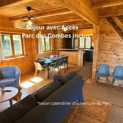 Lodge du Parc des Combes avec Accès Parc inclus selon calendrier ouverture Parc